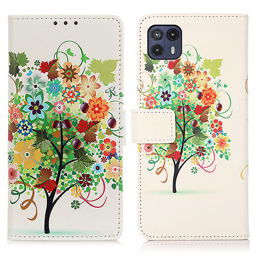 Leather Case Stands Fashionable Pattern Flip Cover Holder D02Y for Motorola Moto G50 5G Colorful