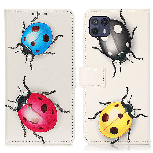 Leather Case Stands Fashionable Pattern Flip Cover Holder D02Y for Motorola Moto G50 5G Mixed