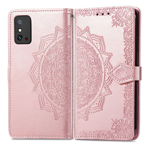 Leather Case Stands Fashionable Pattern Flip Cover Holder for Huawei Honor X10 Max 5G Rose Gold