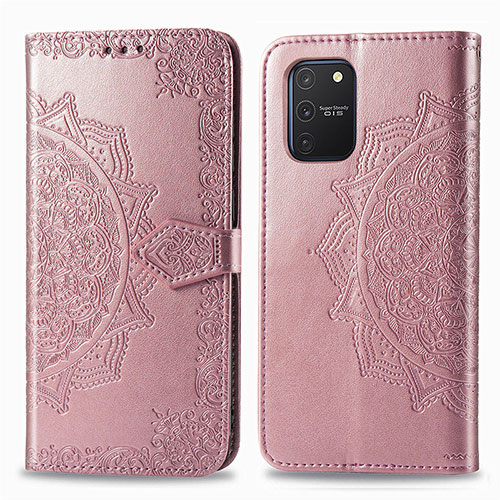 Leather Case Stands Fashionable Pattern Flip Cover Holder for Samsung Galaxy M80S Rose Gold