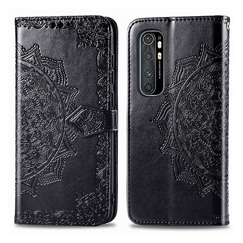Leather Case Stands Fashionable Pattern Flip Cover Holder for Xiaomi Mi Note 10 Lite Black