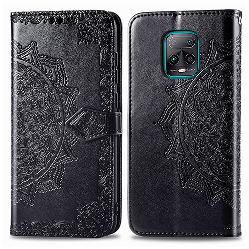Leather Case Stands Fashionable Pattern Flip Cover Holder for Xiaomi Redmi 10X 5G Black