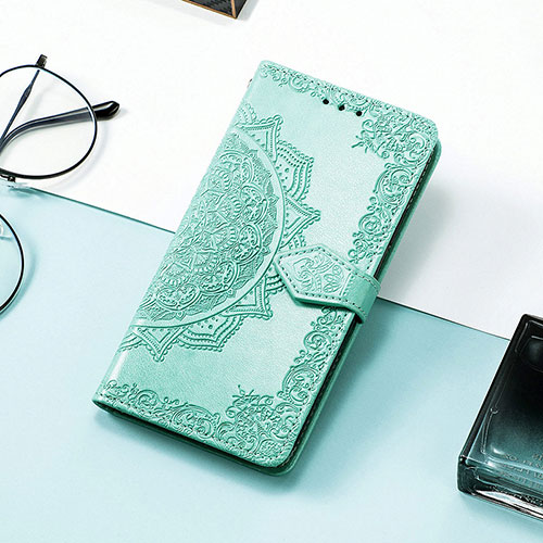 Leather Case Stands Fashionable Pattern Flip Cover Holder S01D for Samsung Galaxy XCover 6 Pro 5G Green
