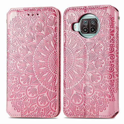 Leather Case Stands Fashionable Pattern Flip Cover Holder S01D for Xiaomi Mi 10T Lite 5G Rose Gold