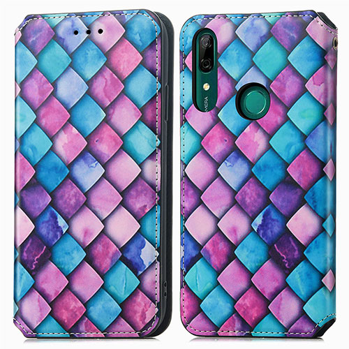 Leather Case Stands Fashionable Pattern Flip Cover Holder S02D for Huawei Honor 9X Purple