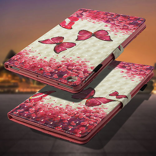 Leather Case Stands Fashionable Pattern Flip Cover Holder Y01B for Apple iPad Air Red