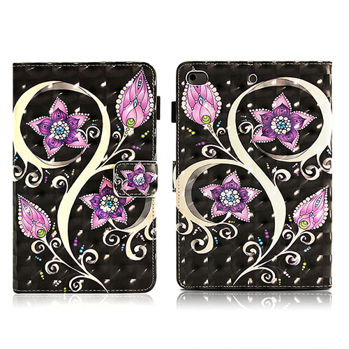 Leather Case Stands Fashionable Pattern Flip Cover Holder Y01B for Apple iPad Mini 4 Black