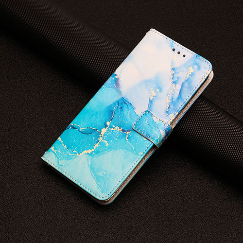 Leather Case Stands Fashionable Pattern Flip Cover Holder Y01X for Xiaomi Redmi 9C Blue