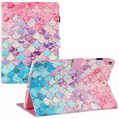 Leather Case Stands Fashionable Pattern Flip Cover Holder Y02B for Apple iPad Air 3 Colorful