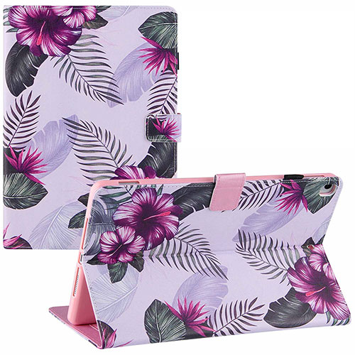 Leather Case Stands Fashionable Pattern Flip Cover Holder Y02B for Apple iPad Air 3 Purple
