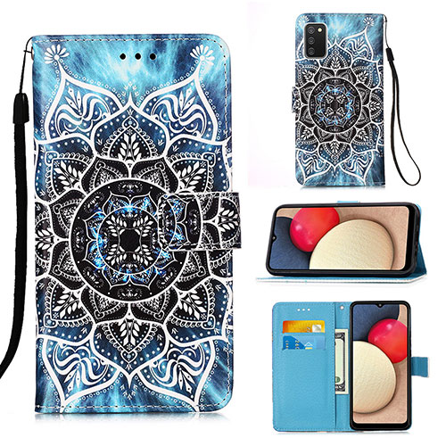 Leather Case Stands Fashionable Pattern Flip Cover Holder Y02B for Samsung Galaxy A02s Mixed