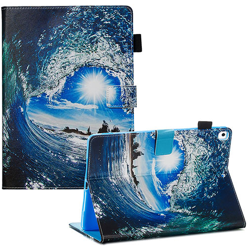 Leather Case Stands Fashionable Pattern Flip Cover Holder Y03B for Apple iPad Air 3 Navy Blue