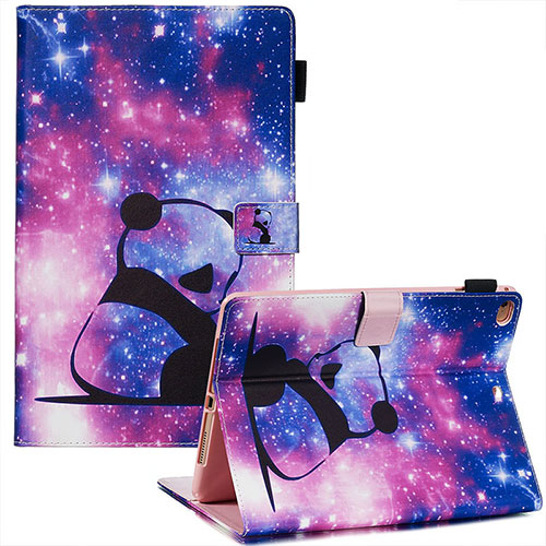 Leather Case Stands Fashionable Pattern Flip Cover Holder Y03B for Apple iPad Air Purple