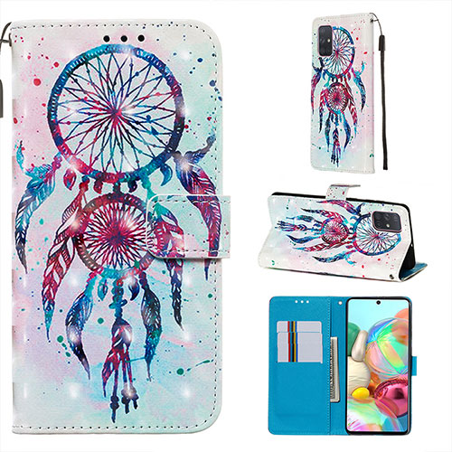 Leather Case Stands Fashionable Pattern Flip Cover Holder Y03B for Samsung Galaxy A71 4G A715 Mixed