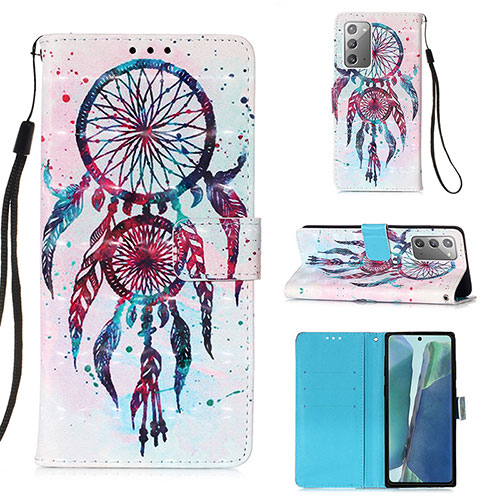 Leather Case Stands Fashionable Pattern Flip Cover Holder Y03B for Samsung Galaxy Note 20 5G Mixed