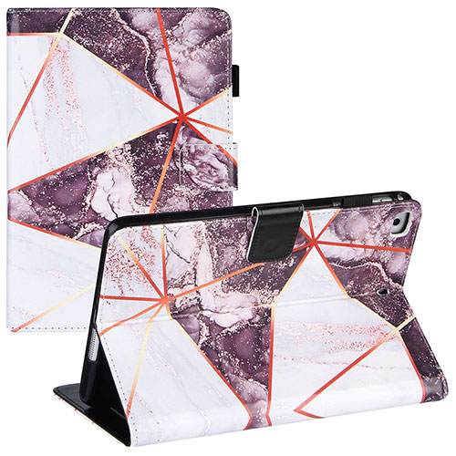 Leather Case Stands Fashionable Pattern Flip Cover Holder Y04B for Apple iPad Mini 4 Clove Purple