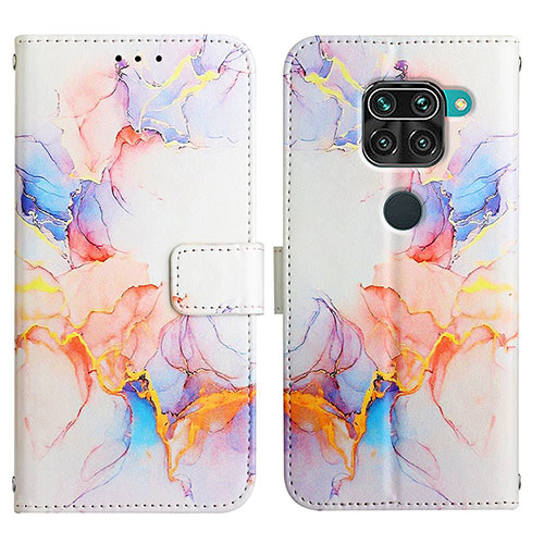 Leather Case Stands Fashionable Pattern Flip Cover Holder Y04B for Xiaomi Redmi Note 9 Blue