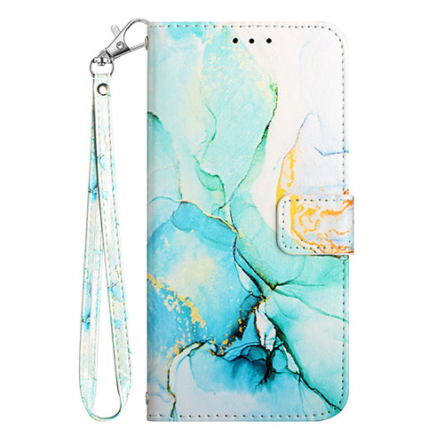 Leather Case Stands Fashionable Pattern Flip Cover Holder Y05B for Samsung Galaxy S20 FE (2022) 5G Green