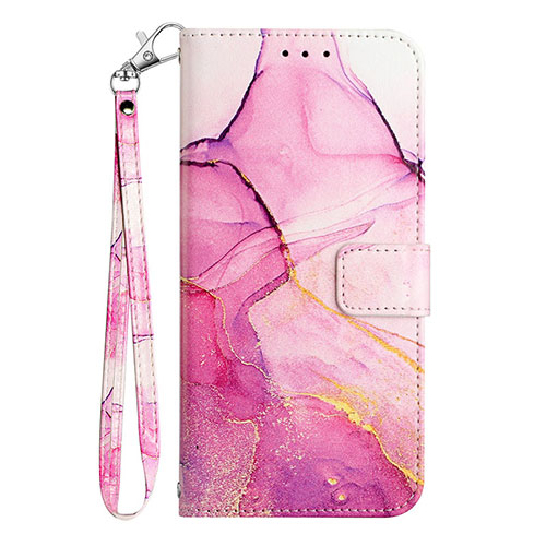 Leather Case Stands Fashionable Pattern Flip Cover Holder Y06B for Samsung Galaxy A02s Hot Pink