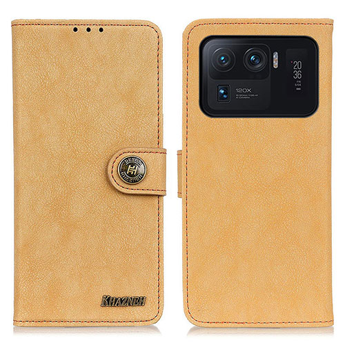Leather Case Stands Flip Cover A01D Holder for Xiaomi Mi 11 Ultra 5G Gold