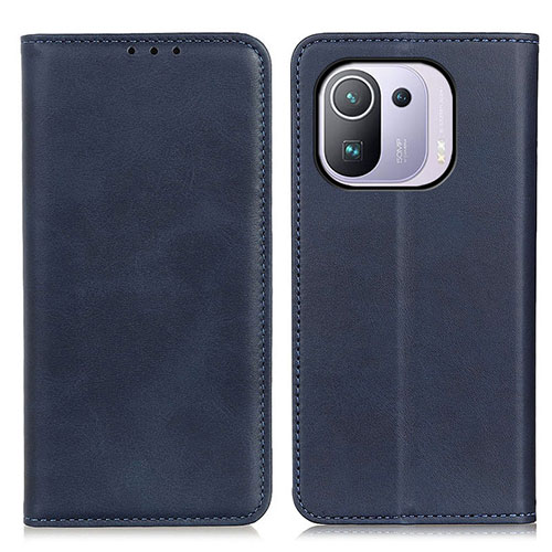 Leather Case Stands Flip Cover A02D Holder for Xiaomi Mi 11 Pro 5G Blue