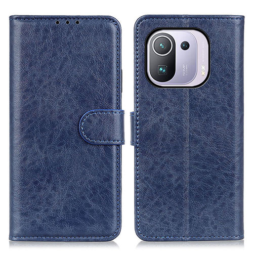Leather Case Stands Flip Cover A04D Holder for Xiaomi Mi 11 Pro 5G Blue