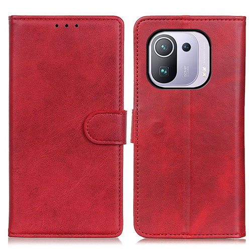 Leather Case Stands Flip Cover A05D Holder for Xiaomi Mi 11 Pro 5G Red