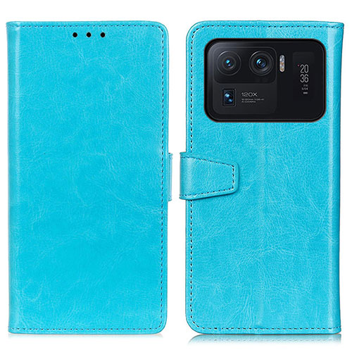 Leather Case Stands Flip Cover A06D Holder for Xiaomi Mi 11 Ultra 5G Sky Blue