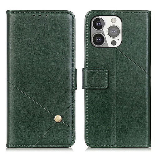 Leather Case Stands Flip Cover A09 Holder for Apple iPhone 13 Pro Max Green