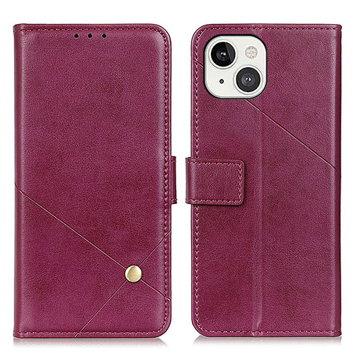 Leather Case Stands Flip Cover A09 Holder for Apple iPhone 13 Purple