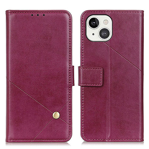 Leather Case Stands Flip Cover A09 Holder for Apple iPhone 14 Plus Purple