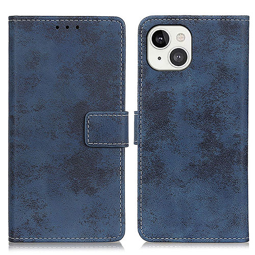 Leather Case Stands Flip Cover A10 Holder for Apple iPhone 13 Blue