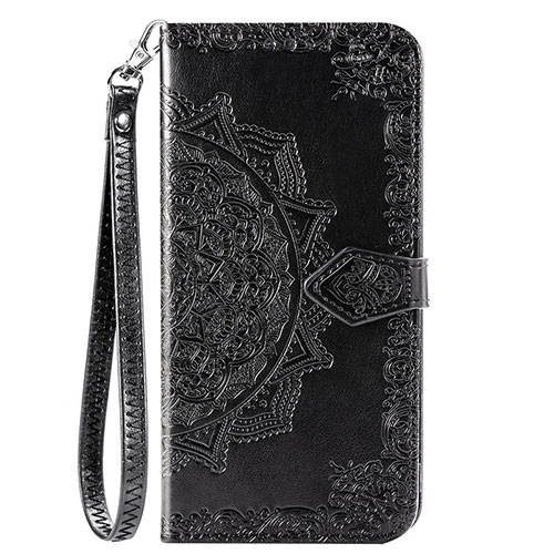 Leather Case Stands Flip Cover C01 Holder for Xiaomi Redmi Note 9 Black