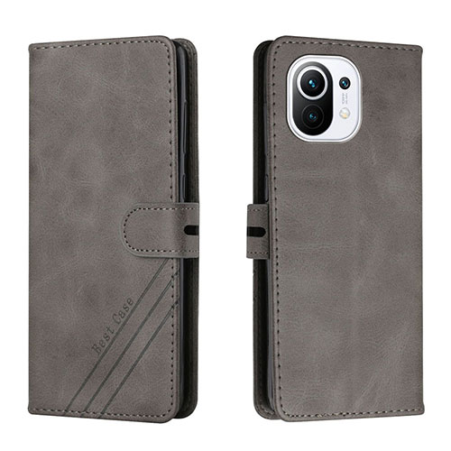 Leather Case Stands Flip Cover C03 Holder for Xiaomi Mi 11 5G Gray
