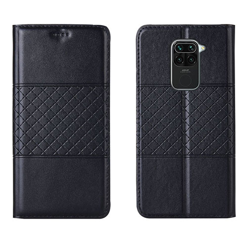 Leather Case Stands Flip Cover C03 Holder for Xiaomi Redmi Note 9 Black