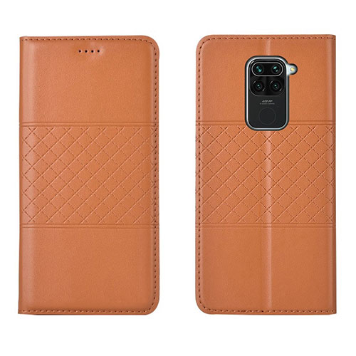 Leather Case Stands Flip Cover C03 Holder for Xiaomi Redmi Note 9 Orange