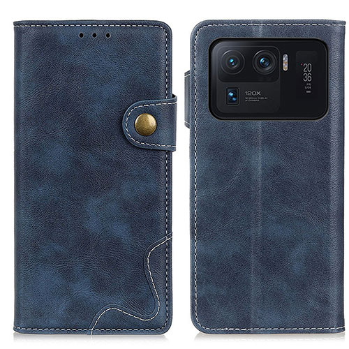 Leather Case Stands Flip Cover D01Y Holder for Xiaomi Mi 11 Ultra 5G Blue