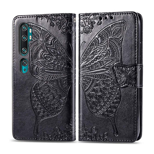 Leather Case Stands Flip Cover D02 Holder for Xiaomi Mi Note 10 Black