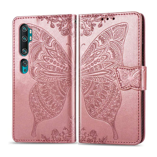 Leather Case Stands Flip Cover D02 Holder for Xiaomi Mi Note 10 Pro Rose Gold