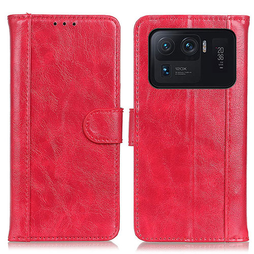 Leather Case Stands Flip Cover D07Y Holder for Xiaomi Mi 11 Ultra 5G Red