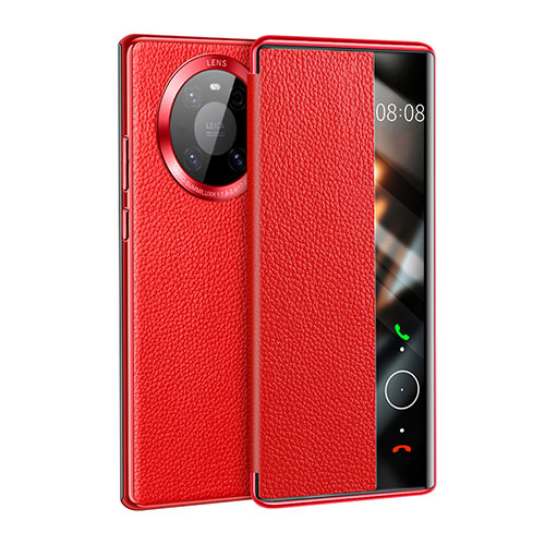Leather Case Stands Flip Cover F01 Holder for Huawei Mate 40 Red