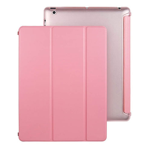 Leather Case Stands Flip Cover for Apple iPad 4 Pink