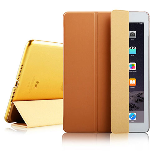 Leather Case Stands Flip Cover for Apple iPad Air 2 Brown