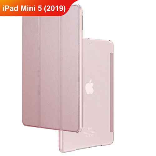 Leather Case Stands Flip Cover for Apple iPad Mini 5 (2019) Rose Gold