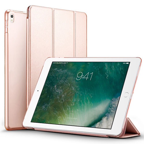 Leather Case Stands Flip Cover for Apple iPad Pro 12.9 (2017) Rose Gold