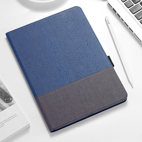 Leather Case Stands Flip Cover for Apple iPad Pro 12.9 (2018) Blue and Black