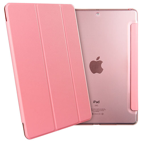 Leather Case Stands Flip Cover for Apple New iPad 9.7 (2017) Pink