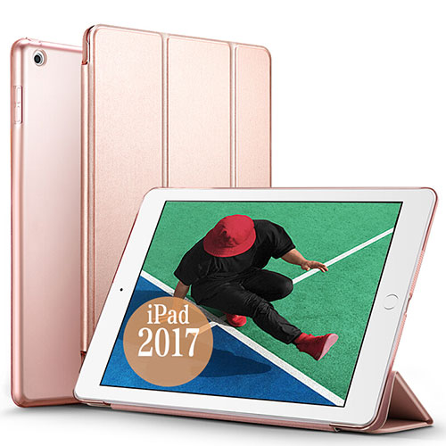 Leather Case Stands Flip Cover for Apple New iPad Pro 9.7 (2017) Rose Gold