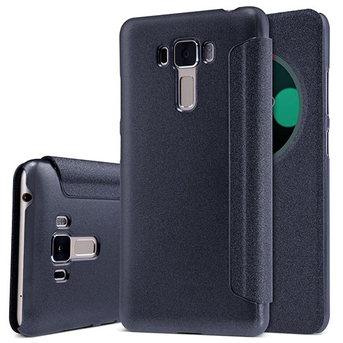 Leather Case Stands Flip Cover for Asus Zenfone 3 Laser Black