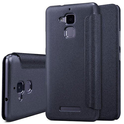 Leather Case Stands Flip Cover for Asus Zenfone 3 Max Black